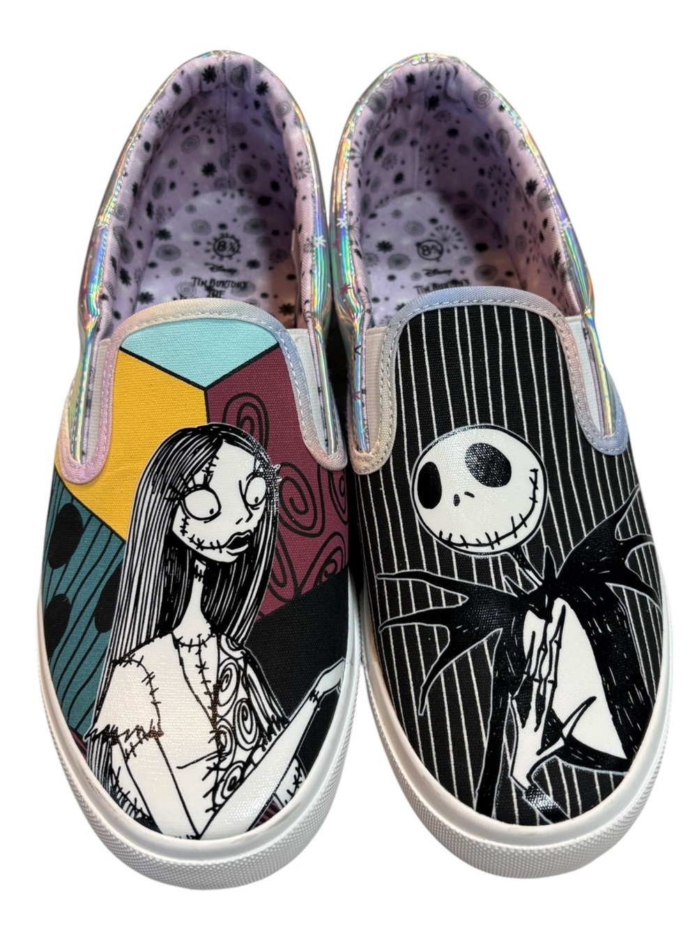 Disney Nightmare Before Christmas Jack Sally Slip On Sneakers 8.5